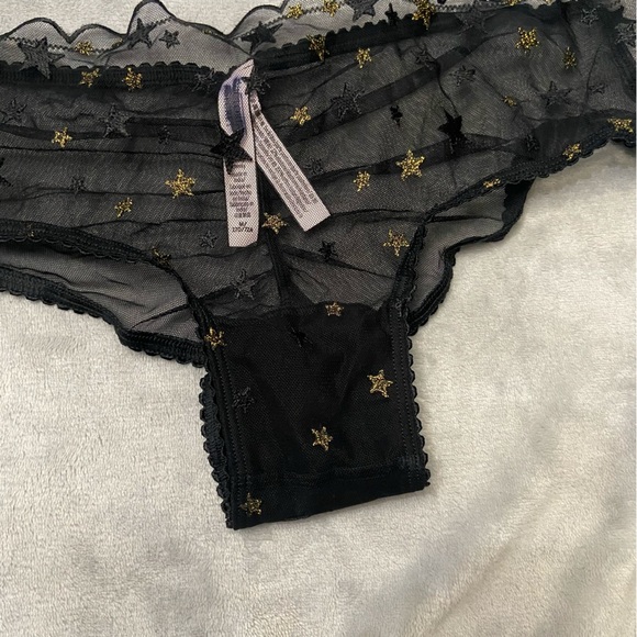 New! Victoria's Secret The Lacie Black Sheer Mesh Cheeky Panty 10392 - Picture 5 of 9